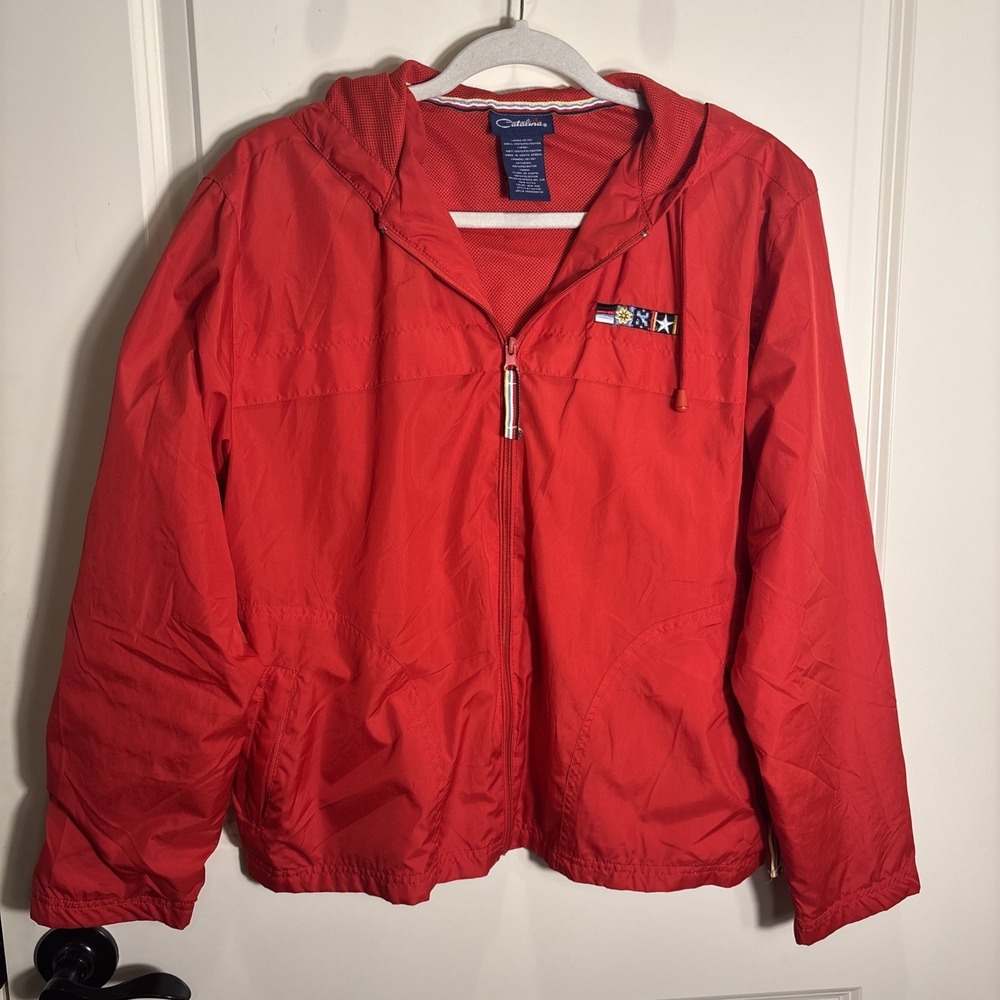 Vintage Catalina Jacket Womens Large Mesh Lined Windbreaker Nautical Sailing 90s